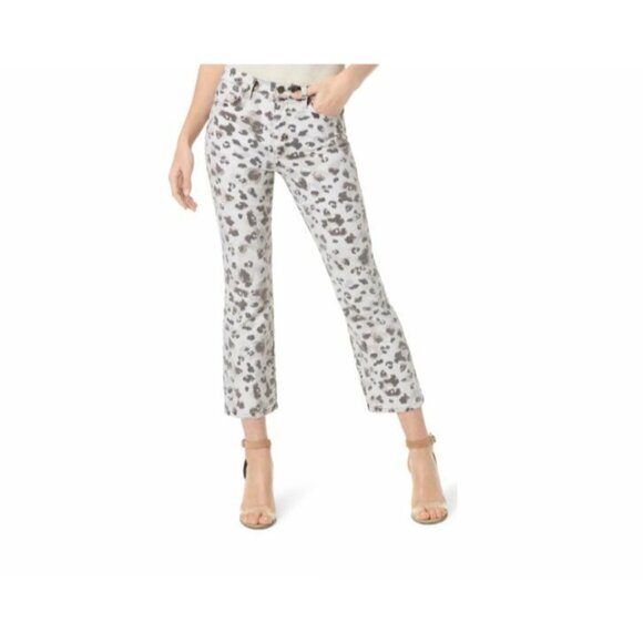Joe's Jeans Watercolor Leopard Print Bootcut Crop Denim Jeans Sz 27 Nwt